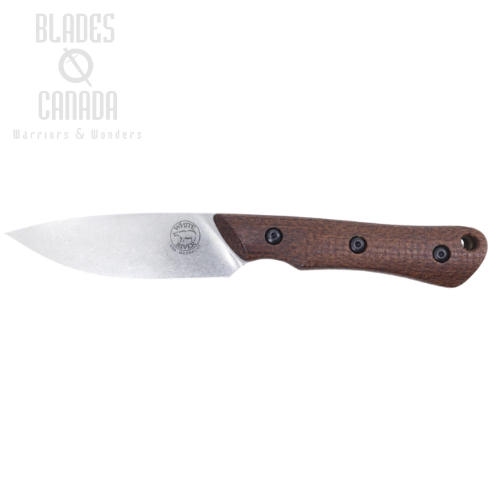 White River Brave Fixed Blade Knife, Magnacut, Micarta Natural Burlap, Kydex Sheath, WRSS-BRV-BNA